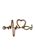 Kalp ve EKG Desenli Stetoskop Broş thumbnail 3