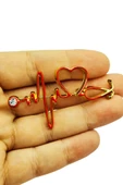 Kalp ve EKG Desenli Stetoskop Broş thumbnail 1