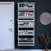 Modilayn VARBİ UMAY' 2 Li Asma Antre 72 x 193 x 26 cm’ lik 5 Düşer Kapak 10 Göz Bölme Ayakkabılık - 3