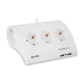 S-link Akım Koruma ve 2 Adet 2.1A Usb Şarj Soketli Beşli Masaüstü Grup Priz - 1