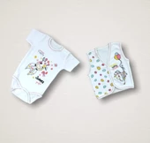 Love Zürafa Nakışlı %100 Cotton Antibakteriyel 10lu Zıbın Takımı Hastane Çıkışı - 3