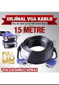 15 Metre Vga Mönitör Tv Projeksiyon Kablosu Kaliteli Çift Filtre - 2