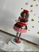 Zencefilli Kurabiye Elbise, Noel Kırmızı Kız Kostümü, Kızlar İçin Noel Fotoğraf Çekimi, Bebekler İçin Yeni Yıl Konsepti, Kurabiye Çocuk Elbisesi - 9