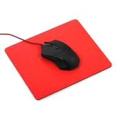 TX Flat Line Yarı Sert Üst Yüzeyli Slim Kırmızı MousePad (240x200mm) - 3