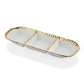 Hammered Whıte Gold 3lü Çerezlik 36cm - 1