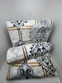 Pololife Zara Damask Battaniye Gri Tek Kişilik 160x220 - 2