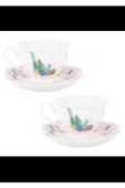 Tantitoni 2Lİ Lovely Cactus New Bone Kahve Fincan Takımı (Elvin Home Concept) - 1