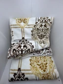 Pololife Zara Damask Battaniye Kahve Tek Kişilik 160x220 - 2