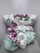 Pololife Zara Çiçekli Battaniye Turkuaz Tek Kişilik 160x220 - 3