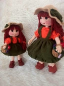 Anne Kız Çiftçi Bebekler Takımı Amigurumi Organik Oyuncak - 2