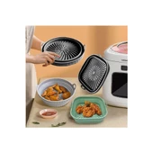 Katlanabilir Silikon Yanmaz - Yıkanabilir Kare Airfryer Kalıbı 21 Cm - 3