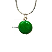 Zümrüt Doğal Taşı Zincirli El Yapımı Kolye Uç: 1,5 cm Zincir: 20 cm Kutulu - 5