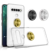 FitCase LG K61 Kılıf Gross Ring Şeffaf Arka Kapak - 1