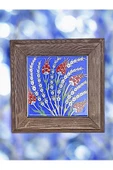 sharp&art  Ahşap Çerçeveli Çini Desenli 15-15 Cm Karo Duvar Süsü,3 Lü Ve Tekli Seçenekler Ile... - 3