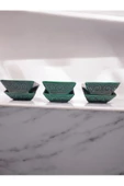 sharp&art  TURKUAZ YEŞİL,KABARTMA DESENLİ 9,5 CM ÇEREZ,SOS,REÇEL KASESİ - 4
