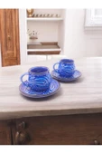 sharpart  Kabartma Desenli Özel Seri 2 Kişilik Kahve Fincan Takımı - 4