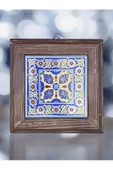 sharp&art  Ahşap Çerçeveli Çini Desenli 15*15 Cm Karo Duvar Süsü,3 Lü Ve Tekli Seçenekler Ile... - 1