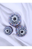 sharpart  Sharp&art Özel Ve %100 Detaylı El Işlemesi 3'lü Çini Nar Takımı...(12-10-8 CM) - 3