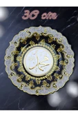 sharp&art  ALLAH (CC),MUHAMMED (A.S.) LAFZI YAZILI,EL İŞLEMESİ,YALDIZ VE SİMLİ ÇİNİ TABAK,3 FARKLI MODEL,30 CM - 5
