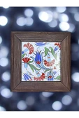 sharp&art  Ahşap Çerçeveli Çini Desenli 15*15 Cm Karo Duvar Süsü,3 Lü Ve Tekli Seçenekler Ile... - 1
