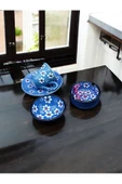 sharp&art  El Işlemesi, Papatya Desenli Kahve Fincanı, Küllük Ve Lokum Kasesi,6 Farklı Renk Seçeneği - 1