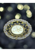 sharp&art  ALLAH (CC),MUHAMMED (A.S.) LAFZI YAZILI,EL İŞLEMESİ,YALDIZ VE SİMLİ ÇİNİ TABAK,3 FARKLI MODEL,30 CM - 6