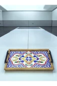 sharp&art  Seramik Karo'lu 1.Kalite Büyük Boy Ahşap Sunum Tepsisi,2 Farklı Model Seçeneğiyle...(43cm-23 cm) - 5