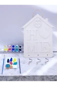 sharp&art  KENDİN BOYA EV ANAHTAR ASKISI,2 FARKLI FIRÇA VE 6LI AKRİLİK BOYA SETİ İLE... - 2