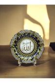 sharp&art  ALLAH (CC),MUHAMMED (A.S.) LAFZI YAZILI,EL İŞLEMESİ,YALDIZ VE SİMLİ ÇİNİ TABAK,3 FARKLI MODEL,30 CM - 8