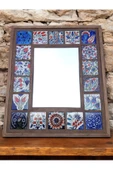 sharp&art  Çini Desenli 18 Parça Karo Çerçeveli (35-30 CM) Ahşap Dekoratif Ayna,6 Farklı Renk Seçeneği Ile... - 2