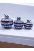 sharpart  Sharp&art Özel Ve %100 Detaylı El Işlemesi 3'lü Çini Nar Takımı...(12-10-8 CM) - 8