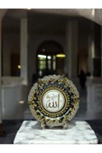 sharp&art  ALLAH (CC),MUHAMMED (A.S.) LAFZI YAZILI,EL İŞLEMESİ,YALDIZ VE SİMLİ ÇİNİ TABAK,3 FARKLI MODEL,30 CM - 4