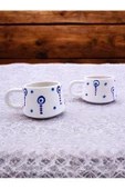 sharp&art  EL İŞLEMESİ DESENLER İLE BÜYÜK BOY, 2'Lİ ÇAY VE KAHVE FİNCANLARI,6 FARKLI SET SİZLER İÇİN... - 3