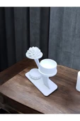 sharp&art  Dekoratif Özel Tasarım Beyaz Stand,saksı Ve Mumluklar (2 FARKLI MODEL SEÇENEĞİYLE...) - 5