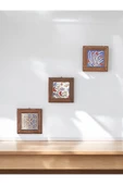 sharp&art  Ahşap Çerçeveli Çini Desenli 15-15 Cm Karo Duvar Süsü,3 Lü Ve Tekli Seçenekler Ile... - 5