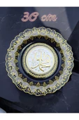 sharp&art  ALLAH (CC),MUHAMMED (A.S.) LAFZI YAZILI,EL İŞLEMESİ,YALDIZ VE SİMLİ ÇİNİ TABAK,3 FARKLI MODEL,30 CM - 5