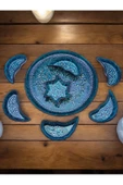 sharpart  Otantik Desenli Kabartmalı Seramik 8 Parça Kahvaltılık Ve Çerezlik Sunum Seti - 4