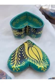 sharp&art  ALTIN LALE EL İŞLEMESİ SERAMİK TAKI KUTUSU,2 FARKLI MODEL(kalp:10 cm*5,5 cm)(altıgen:11,5 cm*5,5 cm) - 3