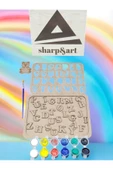 sharp&art  Ahşap Puzzle Alfabe ve Rakamlar Boyama Seti, Çocuklar Boyayarak Öğrensinler Diye... - 3