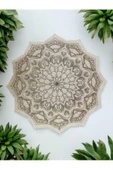 sharp&art  12 Farklı Model 20 Cm Ahşap Mandala,okul Aktivite,sanatsal Eğitim Hobi Seti (6LI BOYA VE FIRÇA SETİ) - 1