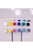 sharp&art  2 Farklı Ebat da Boya Fırçası ve 2 Adet 6 lı Akrilik Boya Seti - 1