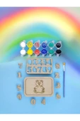 sharp&art  Ahşap Puzzle Alfabe ve Rakamlar Boyama Seti, Çocuklar Boyayarak Öğrensinler Diye... - 3