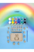 sharp&art  Ahşap Puzzle Alfabe ve Rakamlar Boyama Seti, Çocuklar Boyayarak Öğrensinler Diye... - 1