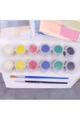 sharp&art  2 Farklı Ebat da Boya Fırçası ve 2 Adet 6 lı Akrilik Boya Seti - 3