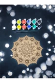 sharp&art  12 Farklı Model 20 Cm Ahşap Mandala,okul Aktivite,sanatsal Eğitim Hobi Seti (6LI BOYA VE FIRÇA SETİ) - 2
