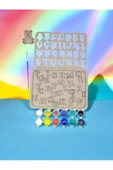 sharp&art  Ahşap Puzzle Alfabe ve Rakamlar Boyama Seti, Çocuklar Boyayarak Öğrensinler Diye... - 3