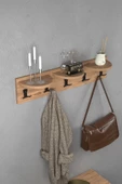 ilkal Askılık Duvar Elbise Askılığı Portmanto 80 Cm Ceviz - 2