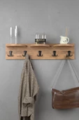 ilkal Askılık Duvar Elbise Askılığı Portmanto 80 Cm Ceviz - 1