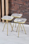 Gold Falez Zigon Sehpa 34*34 Altın Efes - 2