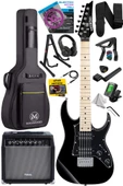 Maxword DE-150BK-35AMP Maple Klavye HH Yüksek Kaliteli 35W Amfili Elektro Gitar Seti - 1